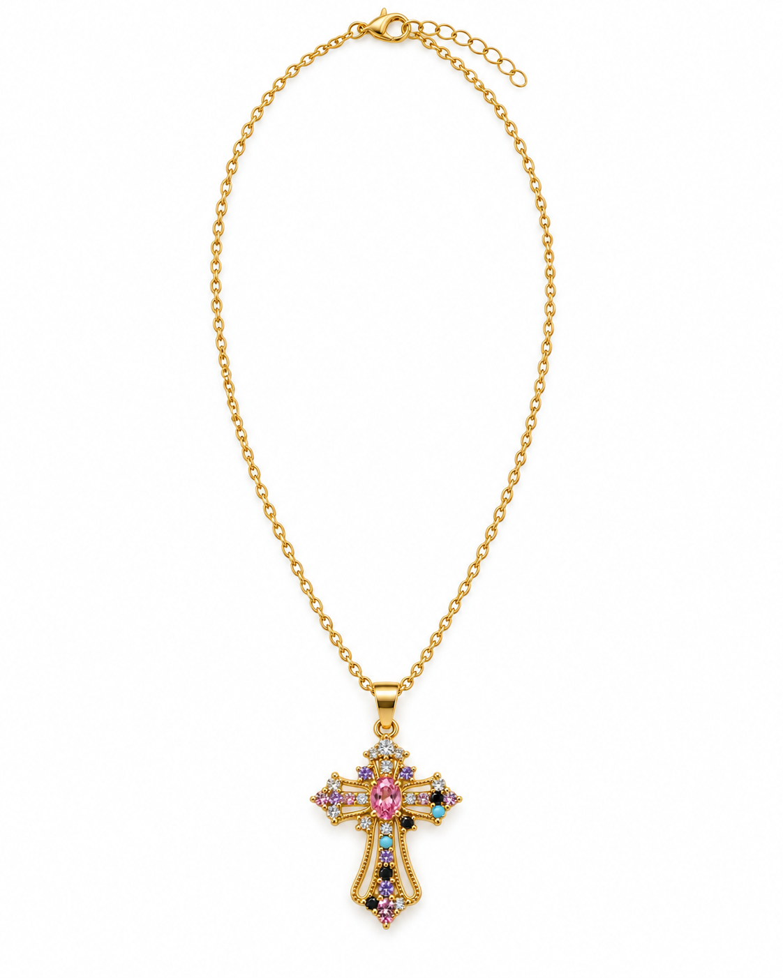 Aurora Cross — Edelstahlkette · 45 cm