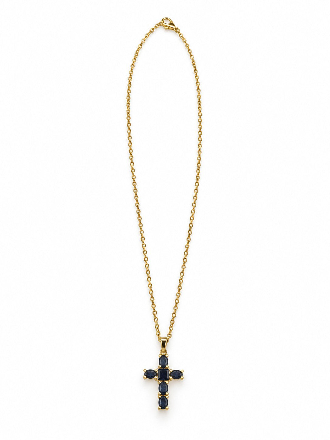 Midnight Cross — Edelstahlkette · 45 cm